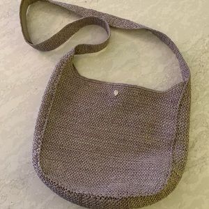 Helen Kaminski Sac Single Strap Woven Raffia Shoulder Bag, Eclipse Melange/Grey